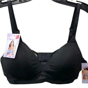 Hanes Oh So Light Comfort Wireless T-Shirt Bra Womens Size M MHG521 Opaque Black